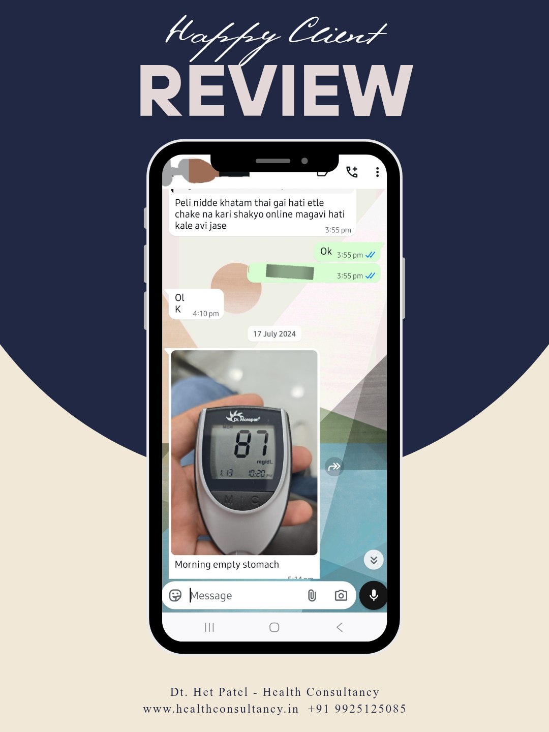 Client Progress testimonial