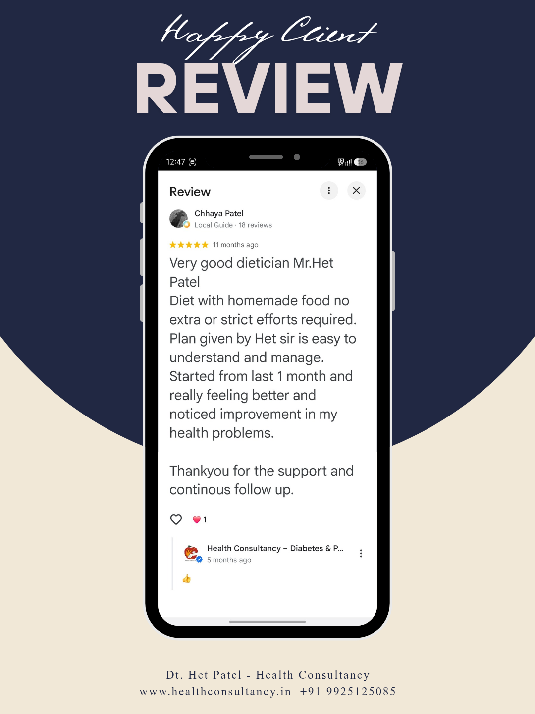Chhaya Patel testimonial