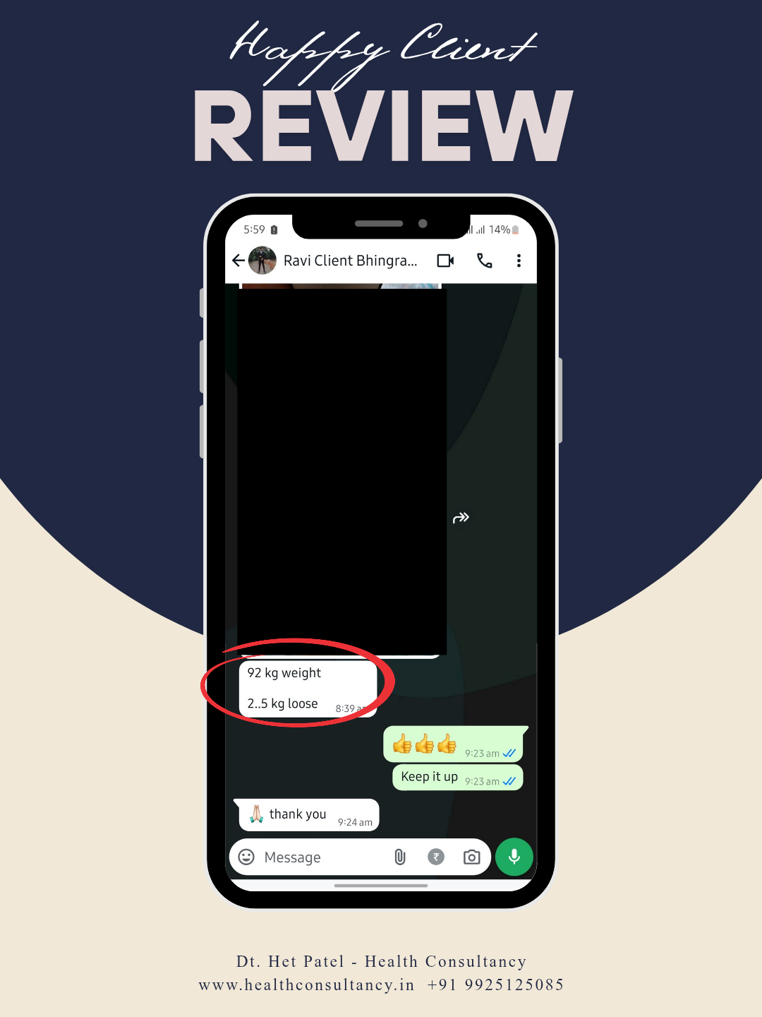 Client Progress testimonial